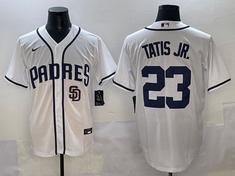 Men 2025 San Diego Padres #23 Tatis jr White Game Nike MLB Jersey style 10->san diego padres->MLB Jersey